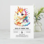 オンラインUnicorn誕生日壮麗 招待状 (スタンド正面)