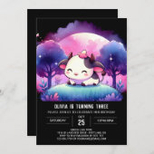 オンラエレガントイン牛誕生日 招待状 (正面/裏面)