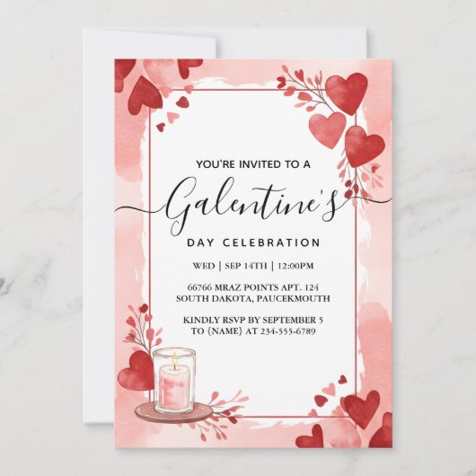 オンラブカワイトウィザードガール10代のガレンティンデーホリデー 招待状 (正面)