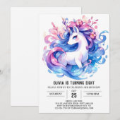 オンラモダンインホース誕生日 招待状 (正面/裏面)