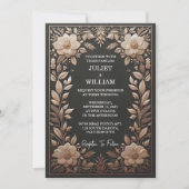 オンリーサテンファブリックベルベットレースリネン結婚紙 招待状 (正面)