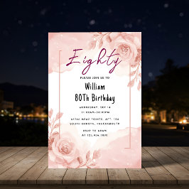 オンレトロおもしろいアダルトユーモアハッピーシック80誕生日 招待状