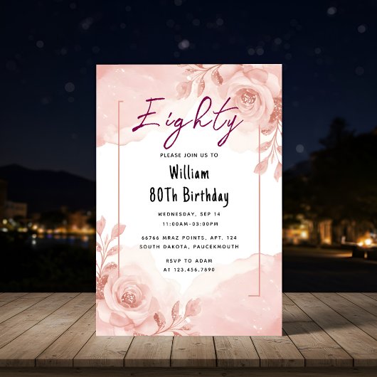 オンレトロおもしろいアダルトユーモアハッピーシック80誕生日 招待状