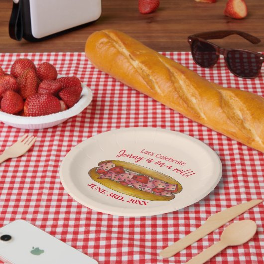 オンロブスターおめでとう転がメインサンドイッチ ペーパープレート (ピクニック)