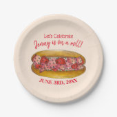 オンロブスターおめでとう転がメインサンドイッチ ペーパープレート (正面)