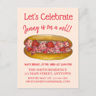 オンロブスター転がおめでとうメインMEグルメ インビテーションポストカード