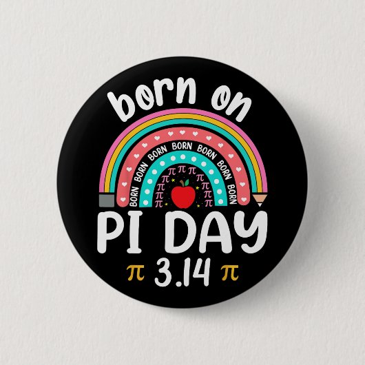 オン生まれパイ日誕生日ハッピーPi日先生 缶バッジ (正面)