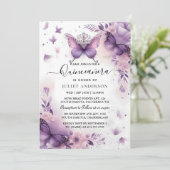 オン金ゴールド王室のティアラ薄紫ライトパープルキンセアニェラ 招待状 (スタンド正面)
