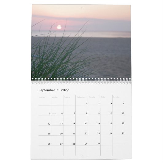 オン・ザ・ビーチ カレンダー (9月 2027)