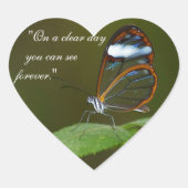 「オン·澄んア·デイ」グラスウィング·バタフライ·デザイン ハートシール (正面)