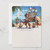 オーありがとう!海賊のパラダイスアイランド誕生日 サンキューカード (正面)