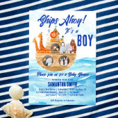 オーイそれは男の子ノアの箱舟クリスチャンの赤ちゃんシャワーだ 招待状