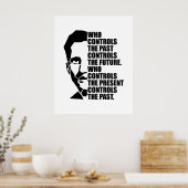 オーウェル1984引用文過去の制御 ポスター (キッチン)