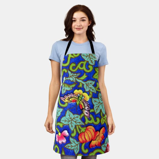 オーウェンジョーンズアンティークオリエンタル蝶 エプロン (着用した状態)