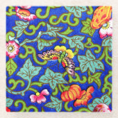 オーウェンジョーンズアンティークオリエンタル蝶 ガラスコースター (正面)