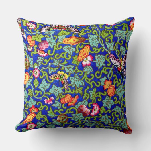 オーウェンジョーンズアンティークオリエンタル蝶 クッション (正面)