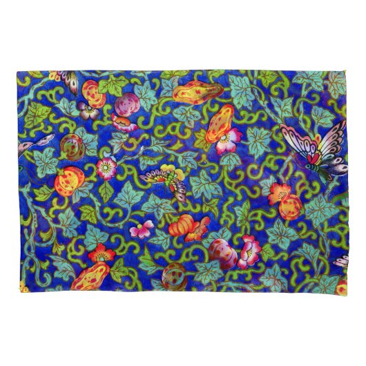 オーウェンジョーンズアンティークオリエンタル蝶 枕カバー (正面)