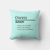 オーウェン、男のパーソナライズされた子の名前の定義 クッション (正面)