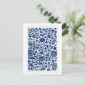 オーエン中国の・ジョーンズの青い花柄 ポストカード (スタンド正面)