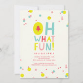 オーエーおもしろいカラフル紙吹雪ホリデーパーティー招待状 招待状 (正面)