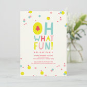 オーエーおもしろいカラフル紙吹雪ホリデーパーティー招待状 招待状 (スタンド正面)