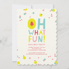 オーエーおもしろいカラフル紙吹雪ホリデーパーティー招待状 招待状