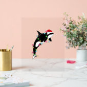 オーカおもしろいキラーホエールサンタハットクリスマスシーアン アクリルサイン (ウェディング)