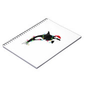 オーカおもしろいキラーホエールサンタハットクリスマスシーアン ノートブック (左側)