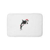 オーカおもしろいキラーホエールサンタハットクリスマスシーアン バスマット (正面)