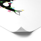 オーカおもしろいキラーホエールサンタハットクリスマスシーアン ポスター (角)