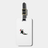 オーカおもしろいキラーホエールサンタハットクリスマスシーアン ラゲッジタグ (正面縦)