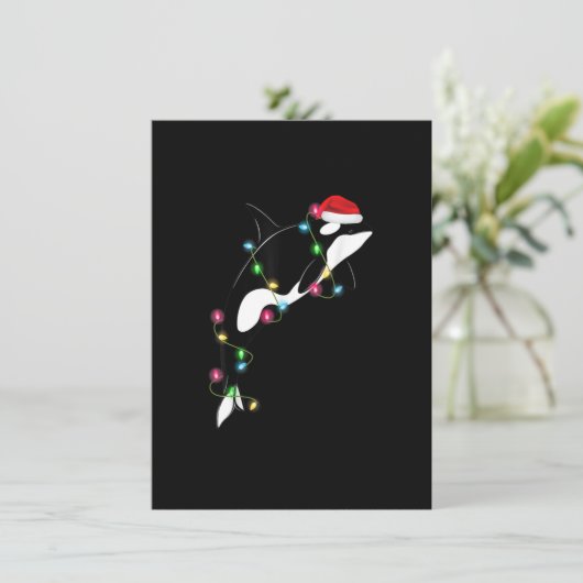 オーカおもしろいキラーホエールサンタハットクリスマスシーアン 招待状 (スタンド正面)