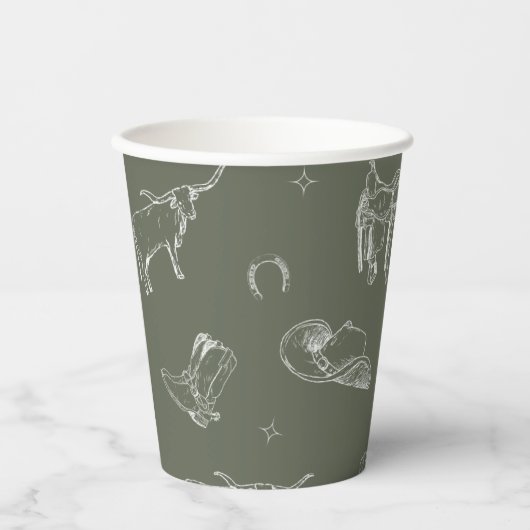 オーカウボーイ赤ちゃんシャワーカップ 紙コップ (正面)