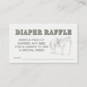 オーカウボーイ赤ちゃんシャワー – おむつラッフルカード エンクロージャーカード (正面)