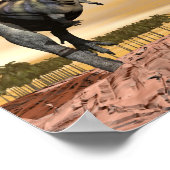 オーカザウルス恐竜の戦い – 3D 描写 ポスター (角)