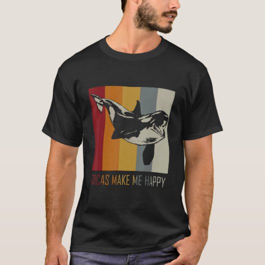 オーカスは私をハッピーキラークジラにする Tシャツ (正面)