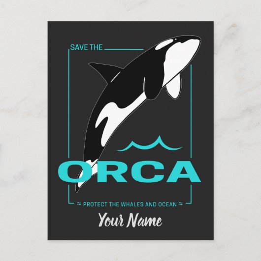 オーカスを愛しているだけの女の子のためのオルカキラークジラ シーズンポストカード (正面)