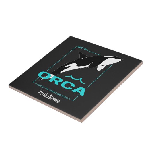 オーカスを愛しているだけの女の子のためのオルカキラークジラ タイル (側面)