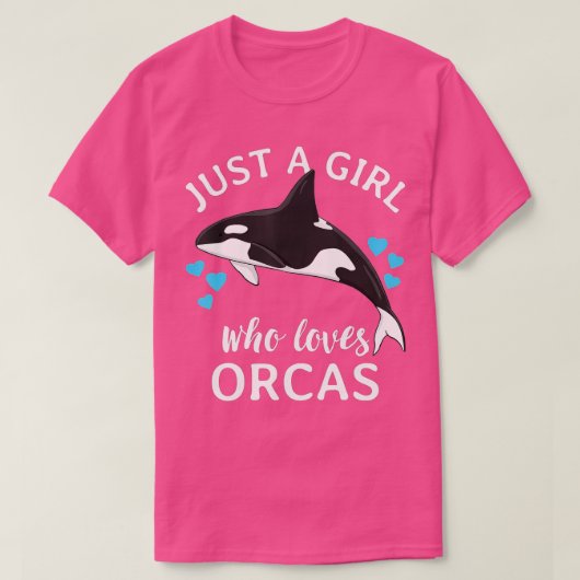 オーカス・キラー・クジラ海オセアを愛する女の子 Tシャツ (デザイン正面)