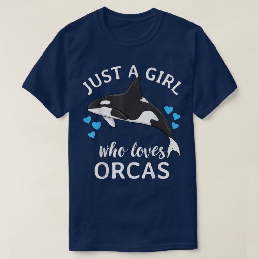 オーカス・キラー・クジラ海オセアを愛する女の子 Tシャツ (デザイン正面)