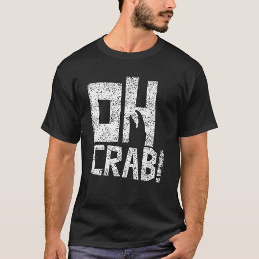 オーカニカニ蟹カニ魚釣りカニ Tシャツ (正面)