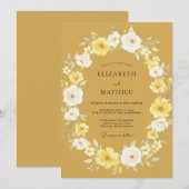 オーカーのビブラントな夏の結婚式 招待状 (正面/裏面)