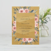 オーカーのペイントローズ オータムウェディング 招待状 (スタンド正面)