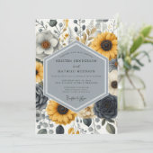 オーカーの植物ロマンス ウェディング 招待状 (スタンド正面)