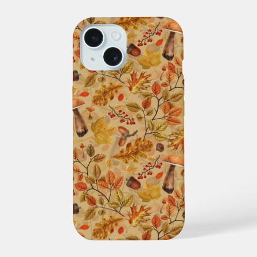 オーカーの秋の森 iPhone 15ケース (裏面)