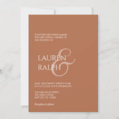 オーカー＆クリーム スクリプト 結婚式招待状 招待状 (正面)