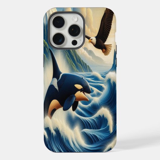 オーカ威厳のあるリーピング iPhoneケース (裏面)