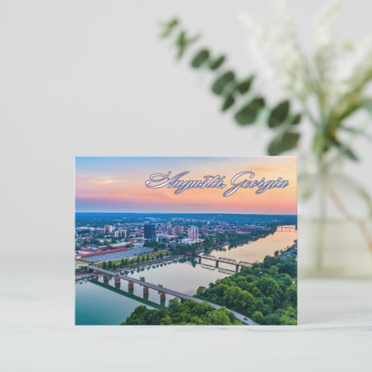 オーガスタジョージアダウンタウンビューアットサンセット ポストカード (スタンド正面)