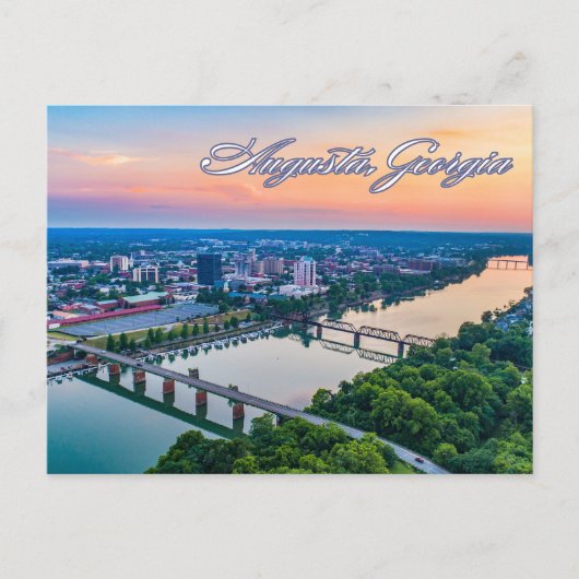 オーガスタジョージアダウンタウンビューアットサンセット ポストカード (正面)