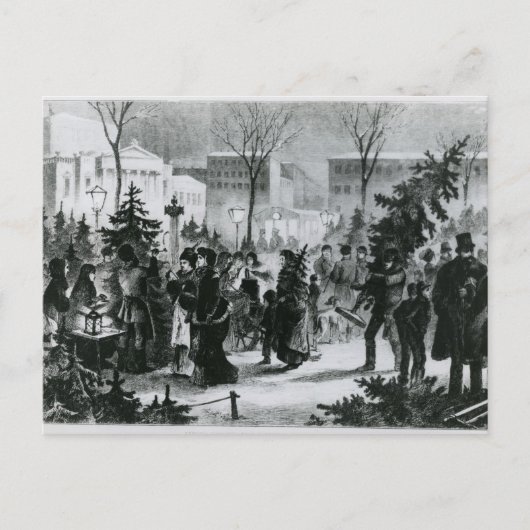 オーガスタスプラッツのクリスマスツリー市場 シーズンポストカード (正面)